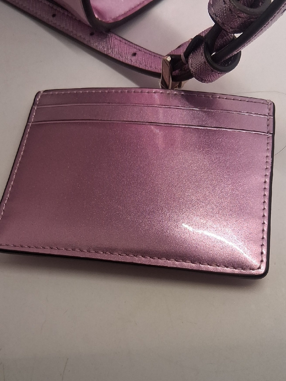 kate spade Metallic Lavender-Pink Mini Tote with Card Holder - Picture 5 of 14